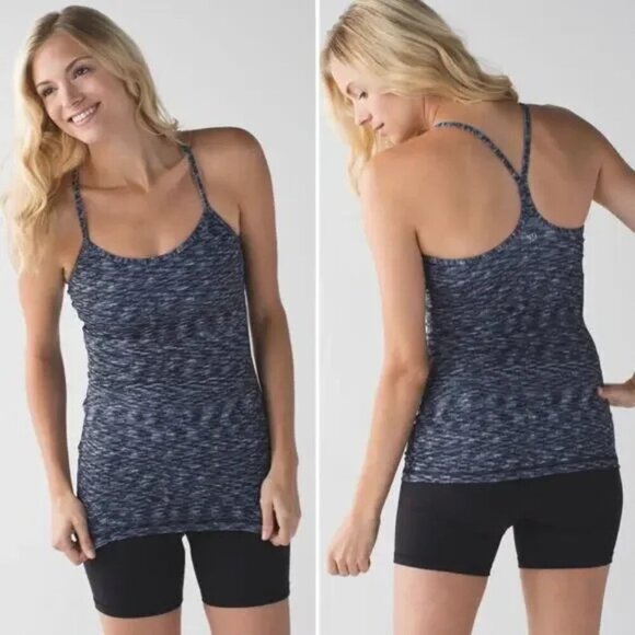 Lululemon Black Space Dye Power Y Racerback Tank Top - Picture 1 of 5